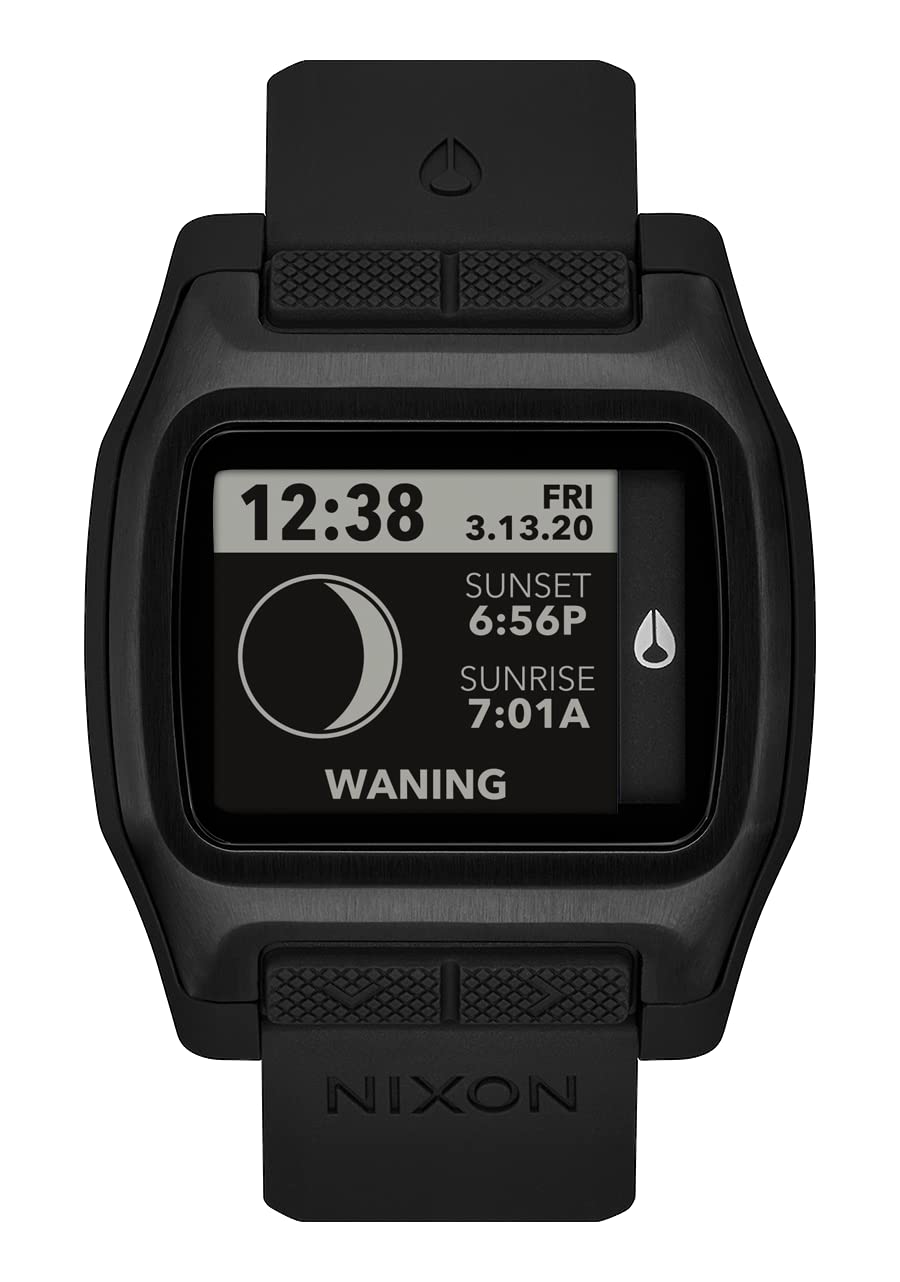Nixon High Tide A1308 - All Black - Digital Watch For Men And Women - Water Resistant Surfing, Diving, Fishing Watch - Mens Wate