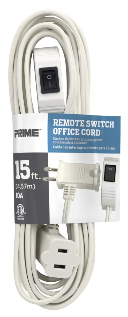 Prime Wire & Cable 15-Foot 16/2 SPT-2 Remote Switch Cord, White, Model EC870615, Durable Copper Material