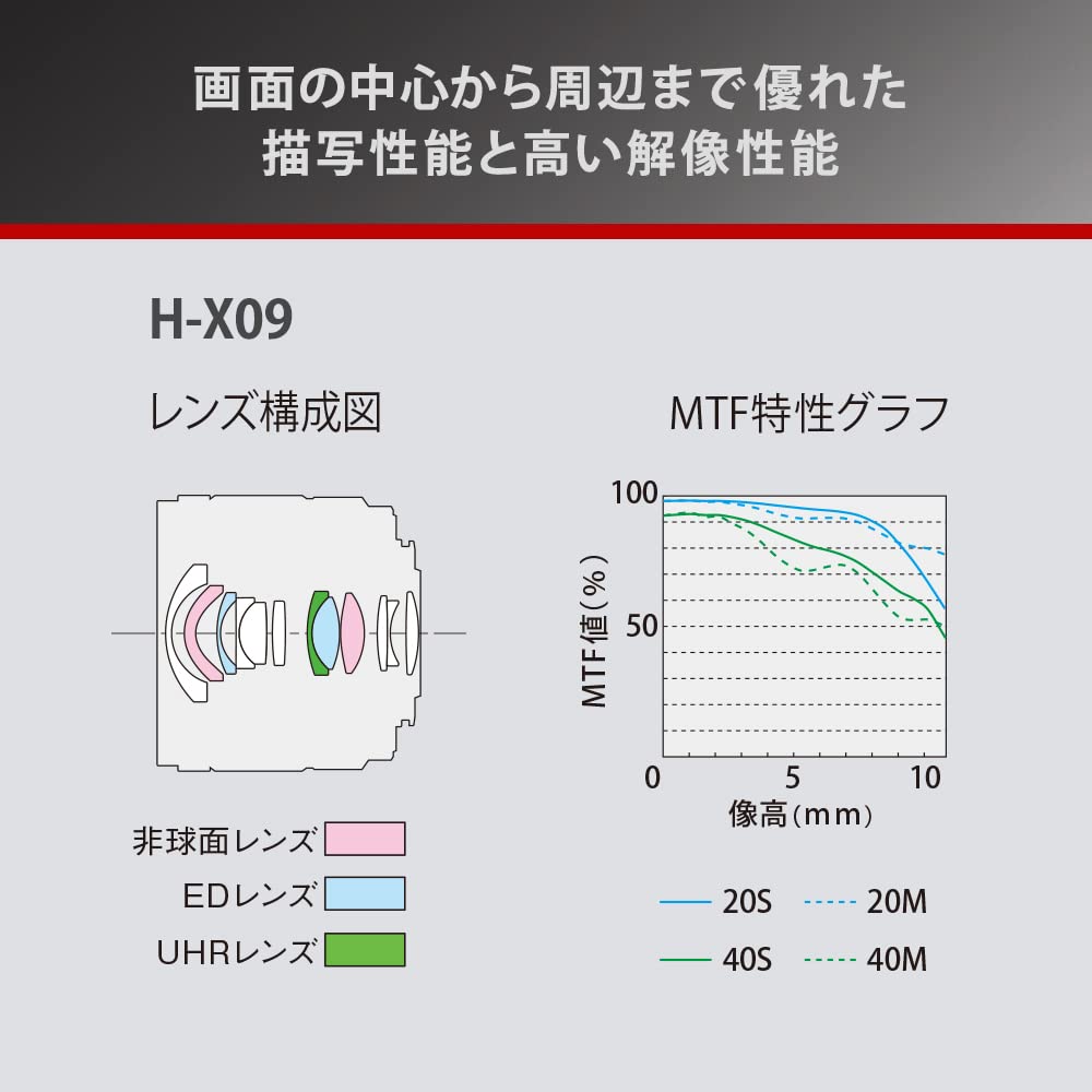 Panasonic H-X09 Wide Angle Monofocal Lumix Camera Lens Interchangeable Lens For Dslr Cameras