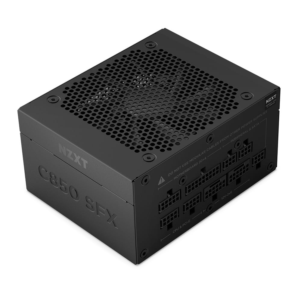 NZXT C850 SFX Gold  850W SFX ATX 3.1 Power Supply  80 Plus Gold  Cybenetics Platinum  Fully Modular  PCIe 5.1 600W 12V2x6 