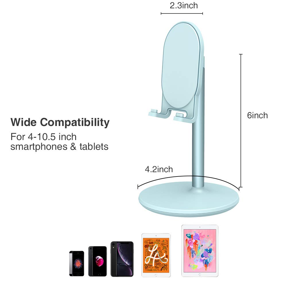 Bright Stone Phone Stand For Desk, Adjustable Cell Phone Holder For Desk, Compatible With 4'' 12.9'' Phones/Tablet/Iphone/Ipad/S