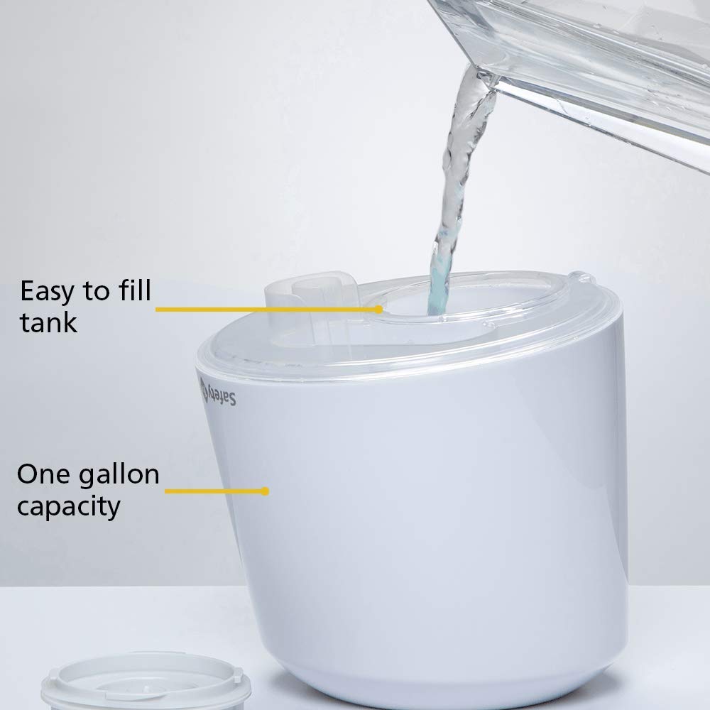 Safety 1St Stay Clean Humidifier, Ultrasonic Mist, One Gallon Easy To Fill Tank, Led Light, And Filter Free