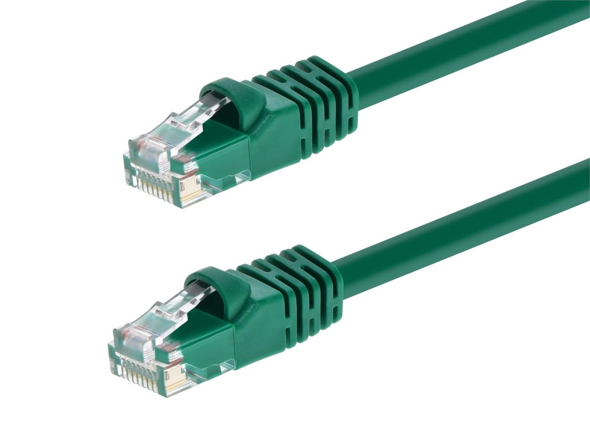 Monoprice Cat6 Ethernet Patch Cable   Snagless Rj45, Pure Bare Copper, 550Mhz, Utp, 24Awg, 1 Feet, Green   Fullboot Series