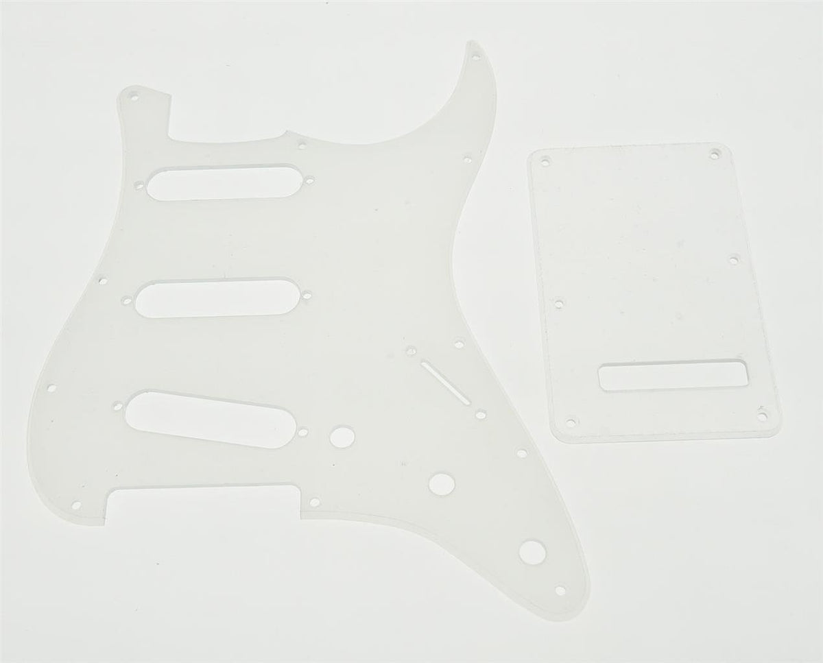 Kaish 11 Hole St/Strat Style Pickguard Sss Pick Guard With St Back Plate Tremolo Trem Cover For Usa/Mexico Stratocaster/Strat Cl
