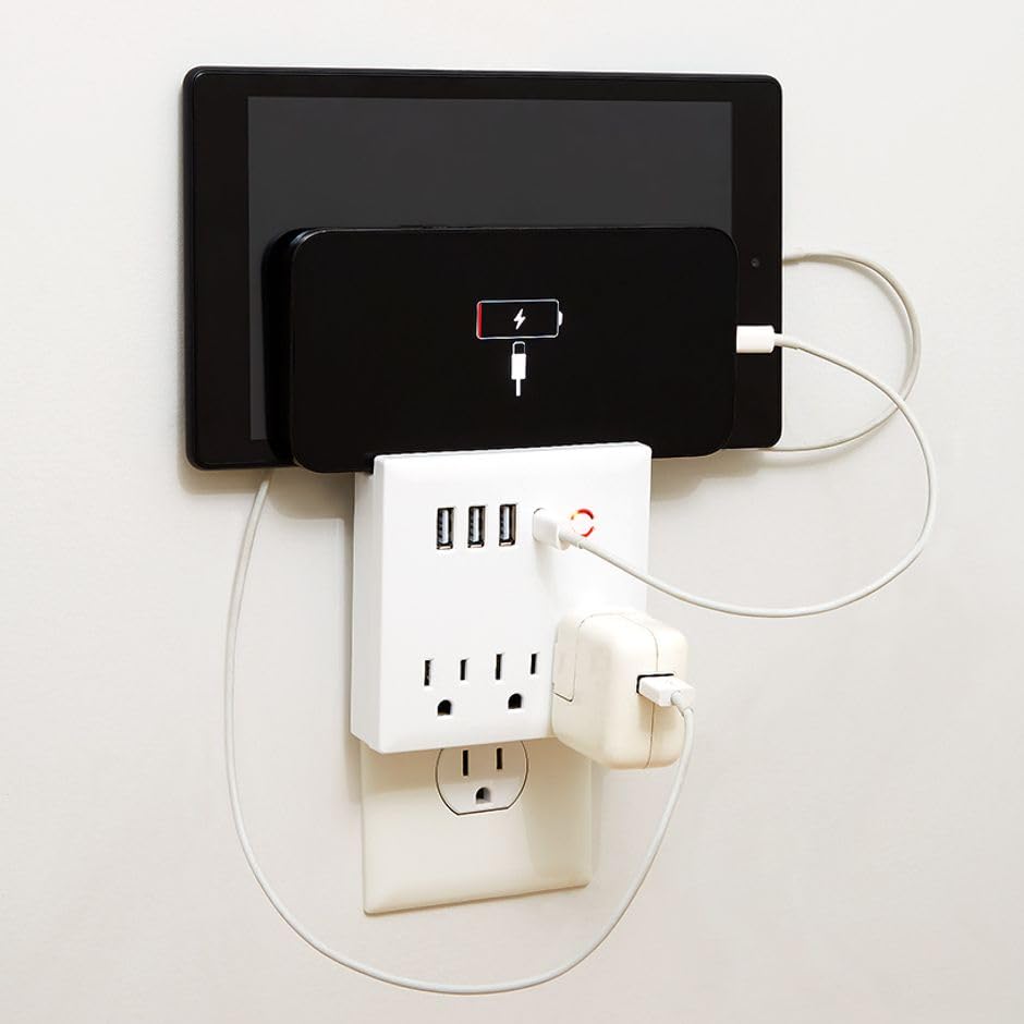 Usb And Outlet Adapter With Phone Holder - Ultimate Charging Hub