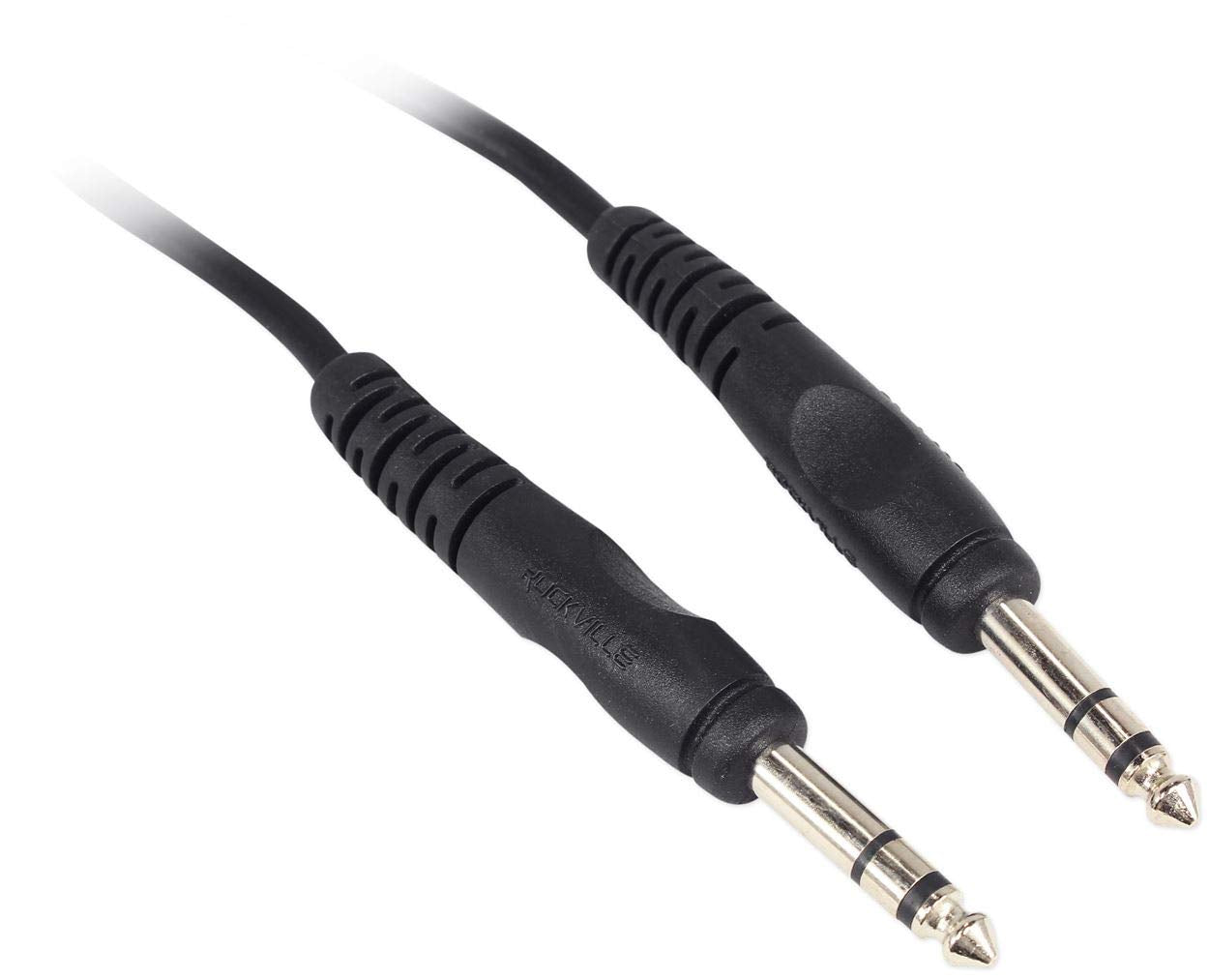 Rockville RCTR110B 10 1/4 TRS to 1/4 TRS Cable, Black, 100% Copper