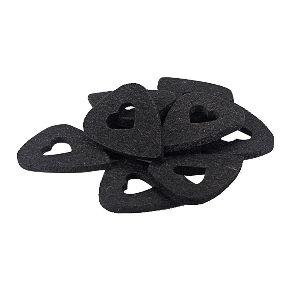 Atorse 10 Pieces Guitar Ukulele Wool Felt Plectrum Picks For Guitar Parts Black