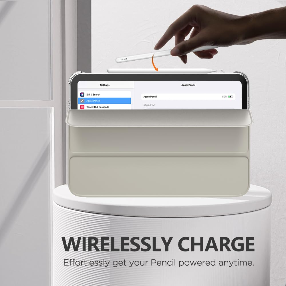 MoKo for iPad Mini 7 (A17 Pro) Case 2024,iPad Mini 6 Case 2021,8.3 inch iPad Mini 7th/6th Generation Case,Slim Lightweight Hard Back Shell Stand Cover for iPad Mini 2024 with Touch ID, Silver