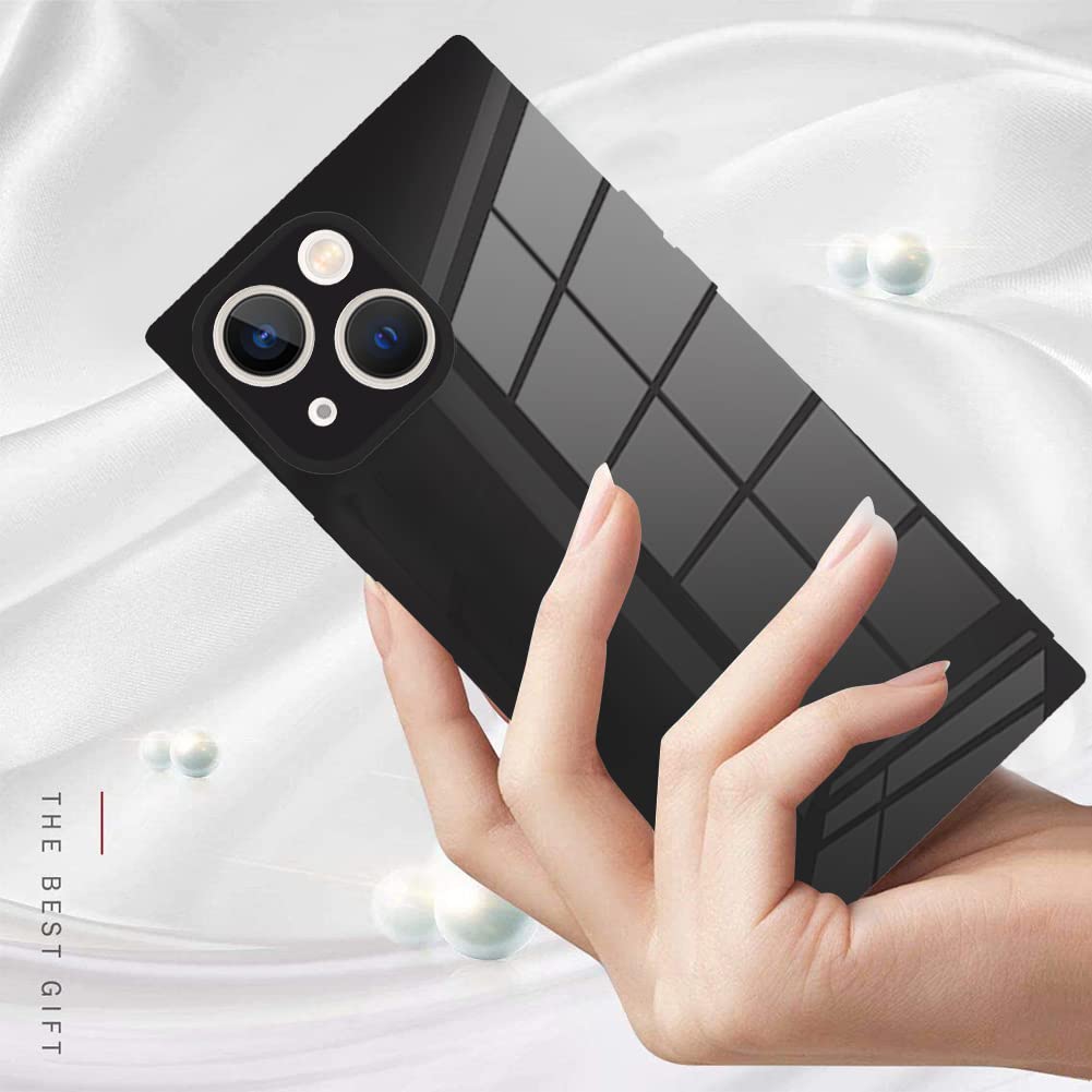 Lsl Compatible With Iphone 13 Case Square Black Soft Tpu Bumper Anti Drop Anti Scratch Shock Absorption Protective Wireless Slim