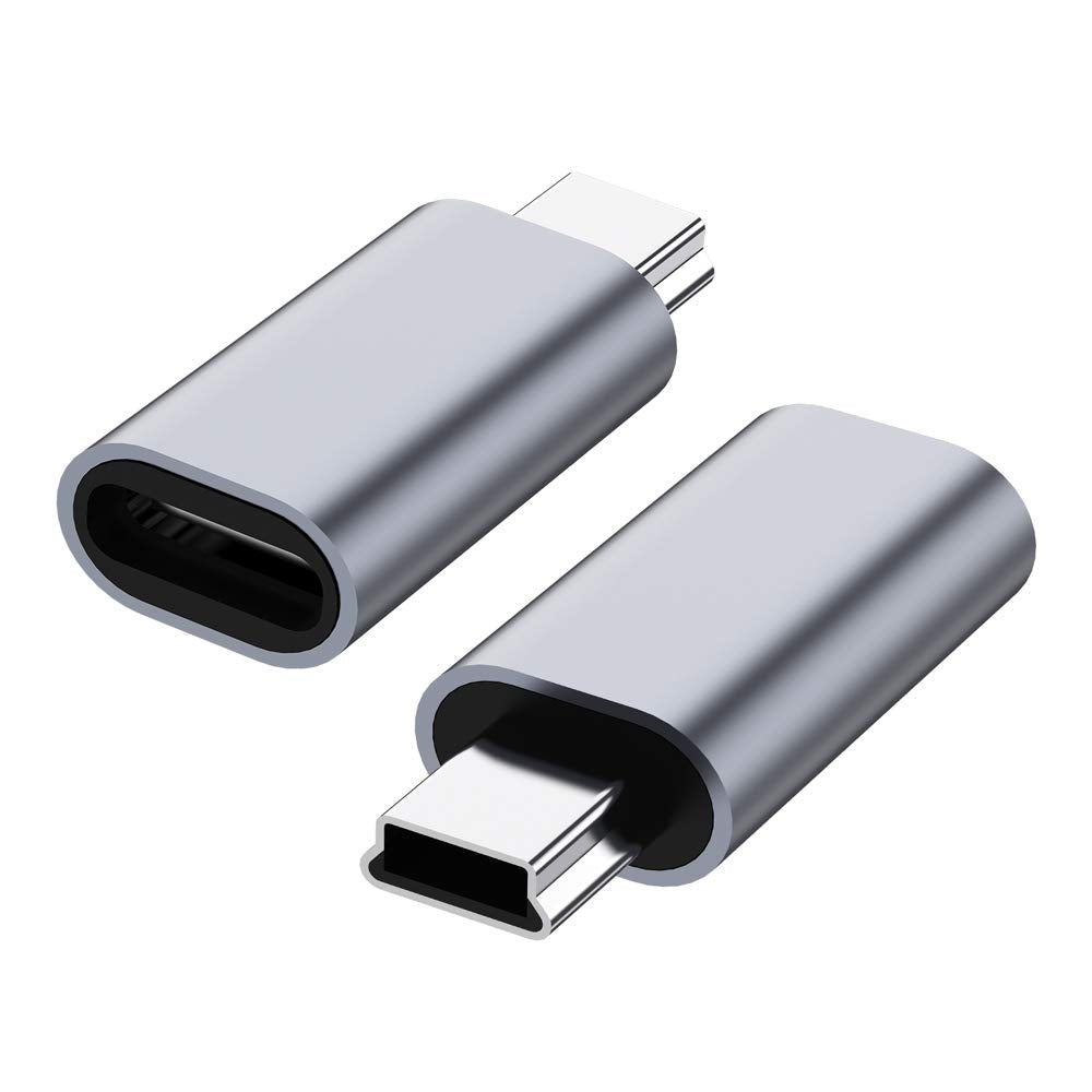 Usb C To Mini Usb 20 Adapter, (2 Pack)Type C Female To Mini Usb 20 Male Convert Connector Support Charge & Data Sync Compatible