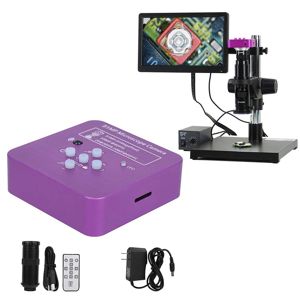 Remote View Microscope 51MP HDMI Digital Video Microscope with 120X C Mount Lens and Remote ...