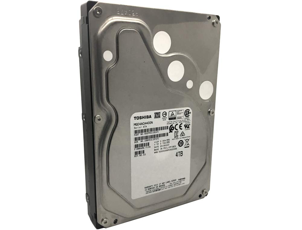 Toshiba 4TB 3.5' SATA 6Gb/s 7200 RPM 128M Enterprise Hard Drive   MG04ACA400N