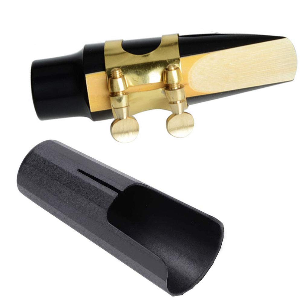 Jiayouy Soprano Sax Saxophone Mouthpiece With One Reed Golden Plated Ligature And Plastic Cap