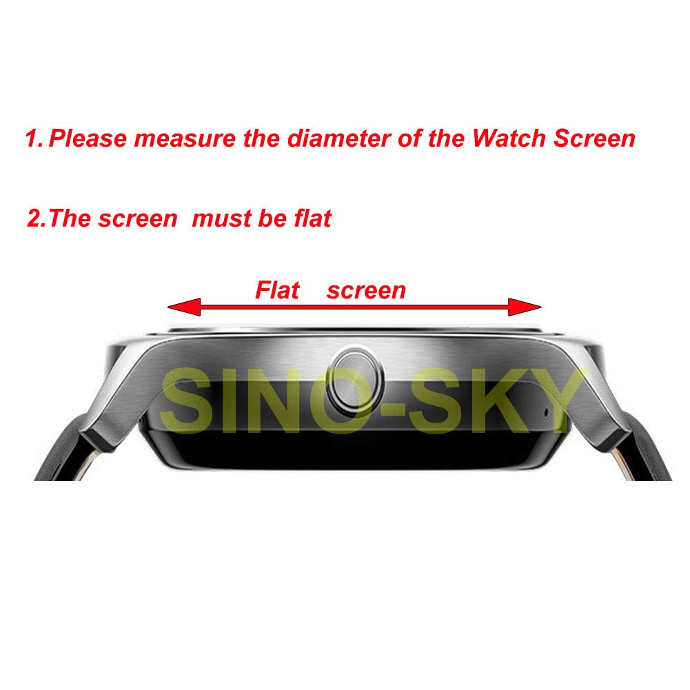 Sino-Sky [ 3-Pcs] Universal Round Smart Watch Hd Screen Protector,Anti-Scratch, Anti-Fingerprint, Bubble Free 37Mm