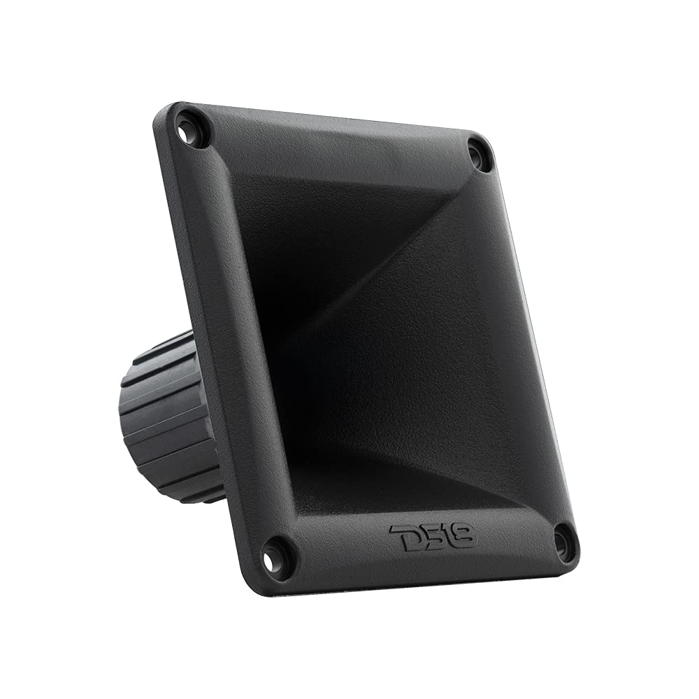 DS18 PRO-H44/BK Waveguide Horn Universal Square Driver Tweeter Wave Guide Exit Horn Easy Twist On/Off Installation - 45 x 45 Deg