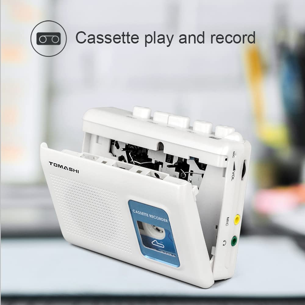 Tomashi Portable Cassette Player Tape Recorder Walkman With Built In Speaker,Microphone,Headphone Jack , 4.57 X 3.54 X 1.38Inch