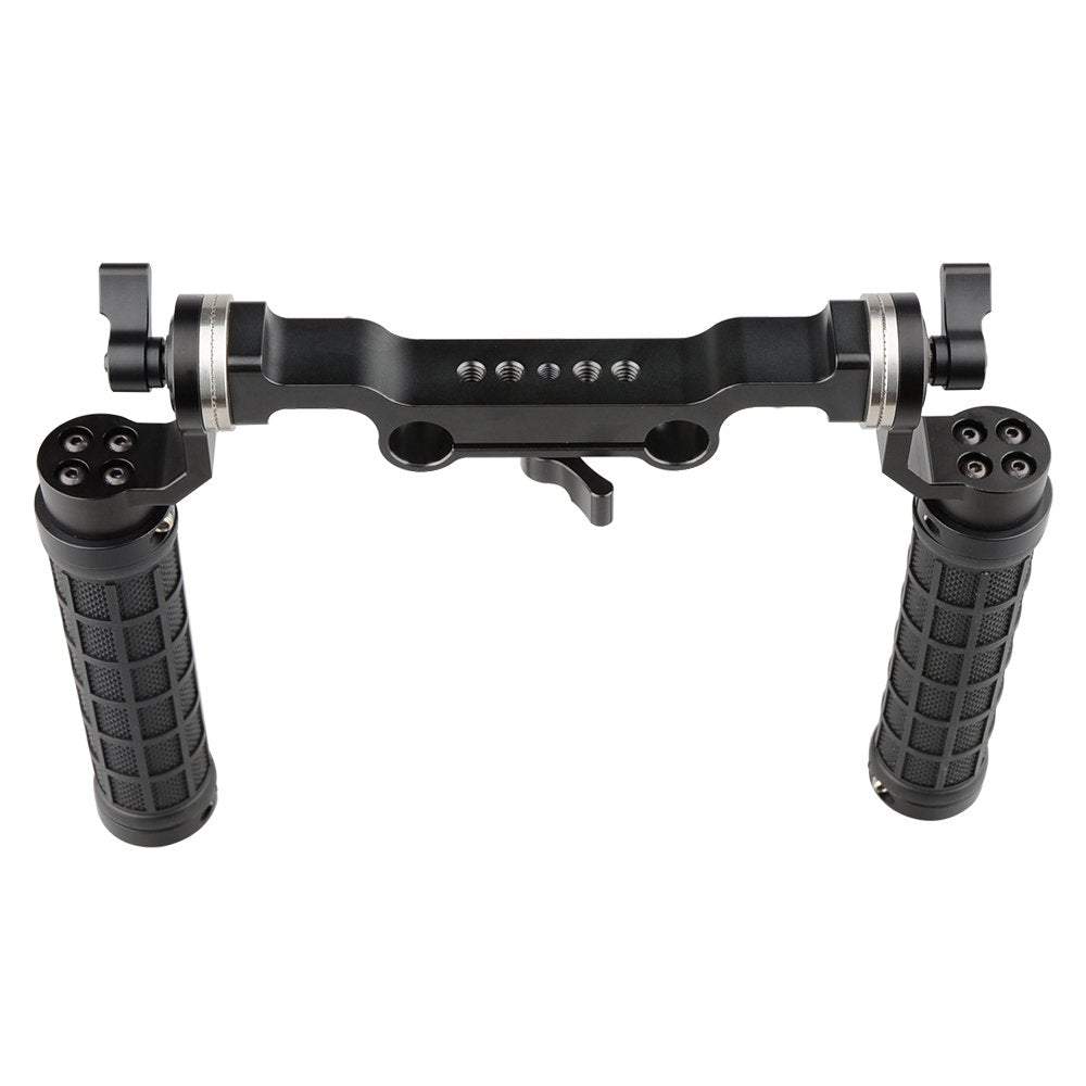 Camvate 15Mm Rod & Soft Rubber Grip Shoulder Mount Rig With Rosette Standard Accessory For Dslr(Black,M6 Thread,31.8 Mm)   1548