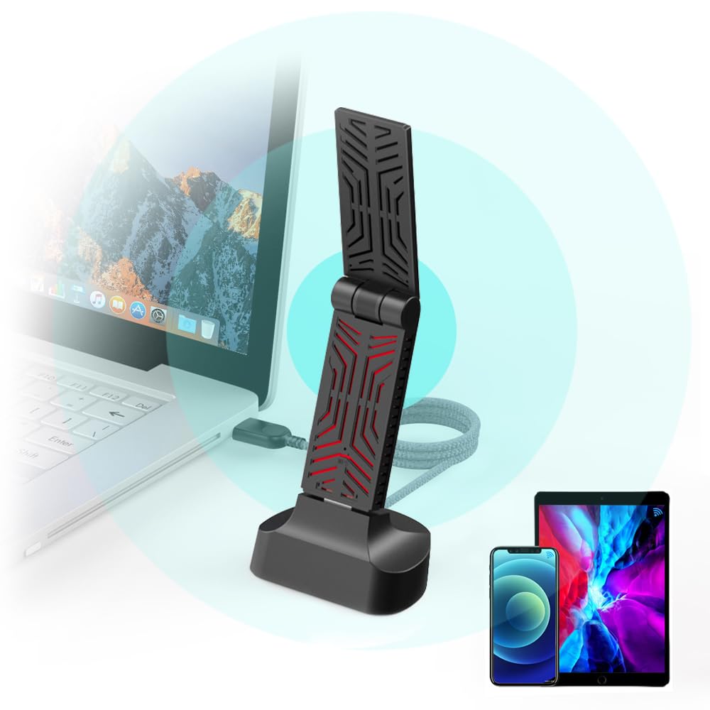 Wavlink Usb Wifi Adapter For Desktop Pc, Ac1900 Wifi Adapter Dual Band 2.4Ghz/5Ghz Wireless Network Adapter For Laptop, Support