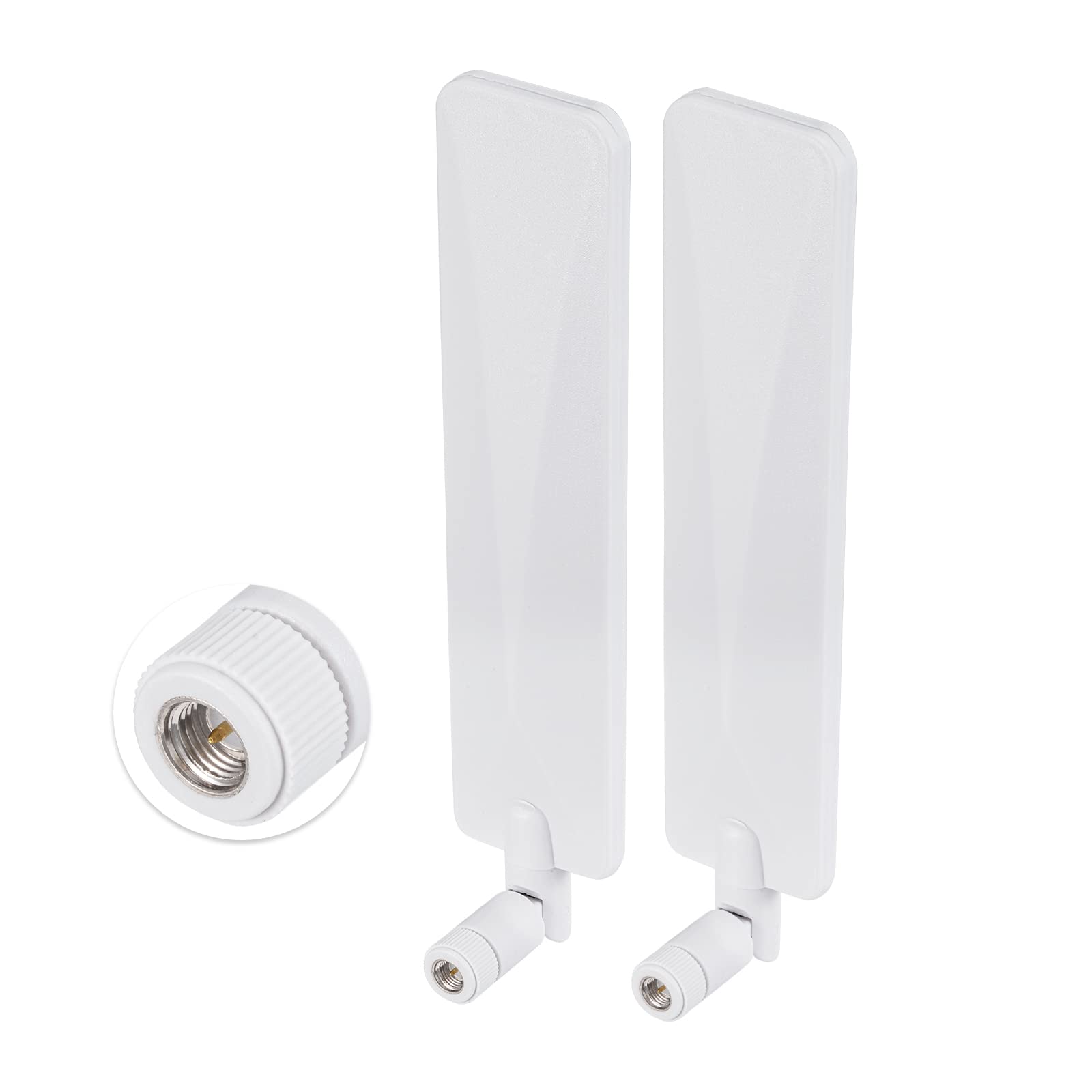 Bingfu 4G Lte Antenna 9Dbi Sma Male Cellular White Antenna (2 Pack) Compatible With 4G Lte Wireless Cpe Router Hotspot Cellular