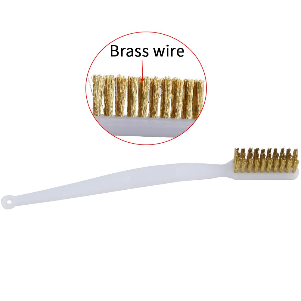 Bczamd Imdinnogo 3D Printer Nozzle Cleaning Brass Wire Toothbrush Tool Brass Brush Handle Hot End Cleaning Toothbrush (2Pcs)