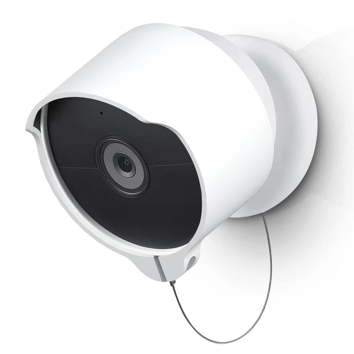 Anti-Theft Mount For Google Nest Cam(Battery), Anti-Drop Waterproof Camera Protective Cover With Security Chain Cable,Lock Acces