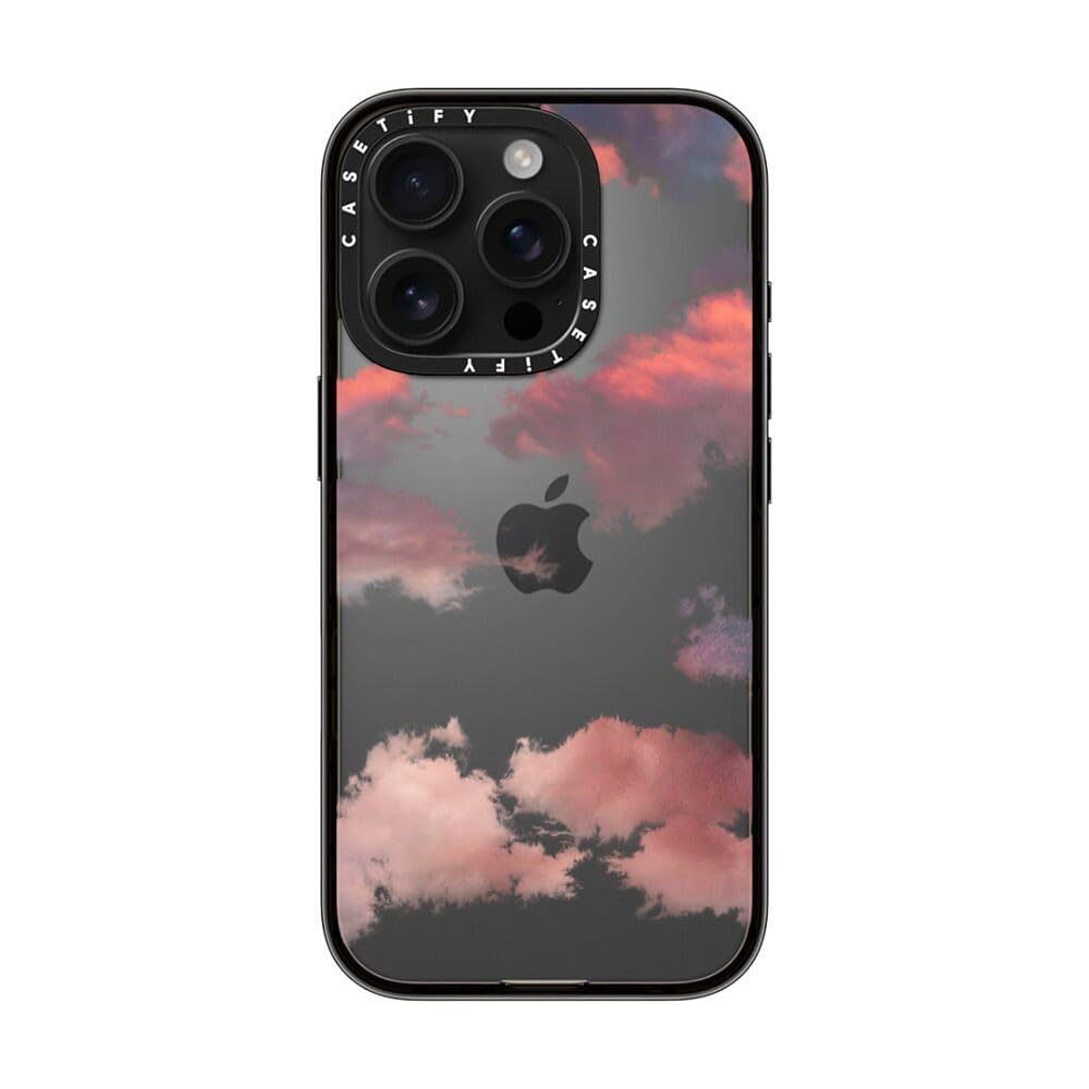 Casetify Compact Case For Iphone 16 Pro [Lightweight / 4 Ft. 2X Military Grade Drop Protection/Slim]   Clouds (Red)   Clear Blac