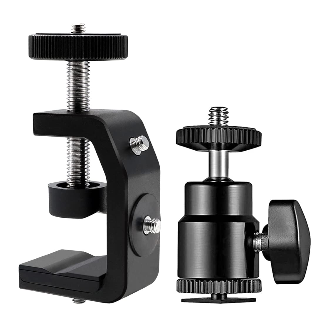 Slow Dolphin Photography C Clamp With Tripod Head, Adjustable Aluminum Alloy Clamp For Desktop, 360� Mini Ball Head Mount Camera Hot Shoe With 1/4� Thread For Dslr Camera,Monitor