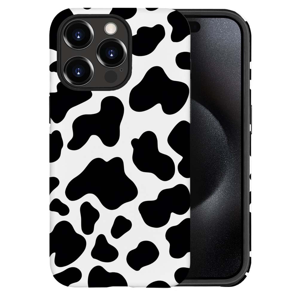 Seized Case Compatible With For Iphone 13 Pro Max,Black White Cow Pattern Phone Case For Girl Women Boy Men,Durable Protection C