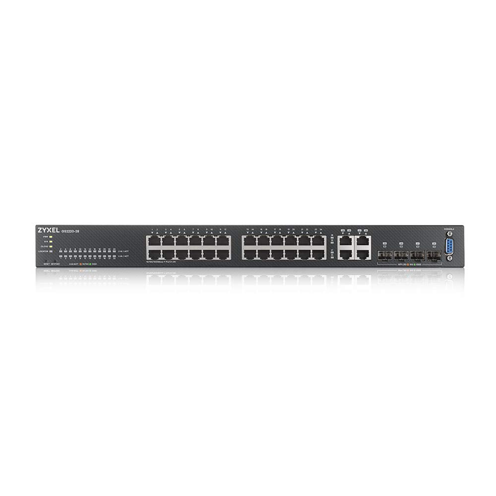 Zyxel 24 Port Gigabit Ethernet Layer 2 Managed Switch   Fanless Design With 4 Gigabit Combo Ports And Hybrid Cloud Mode Gs2220 2