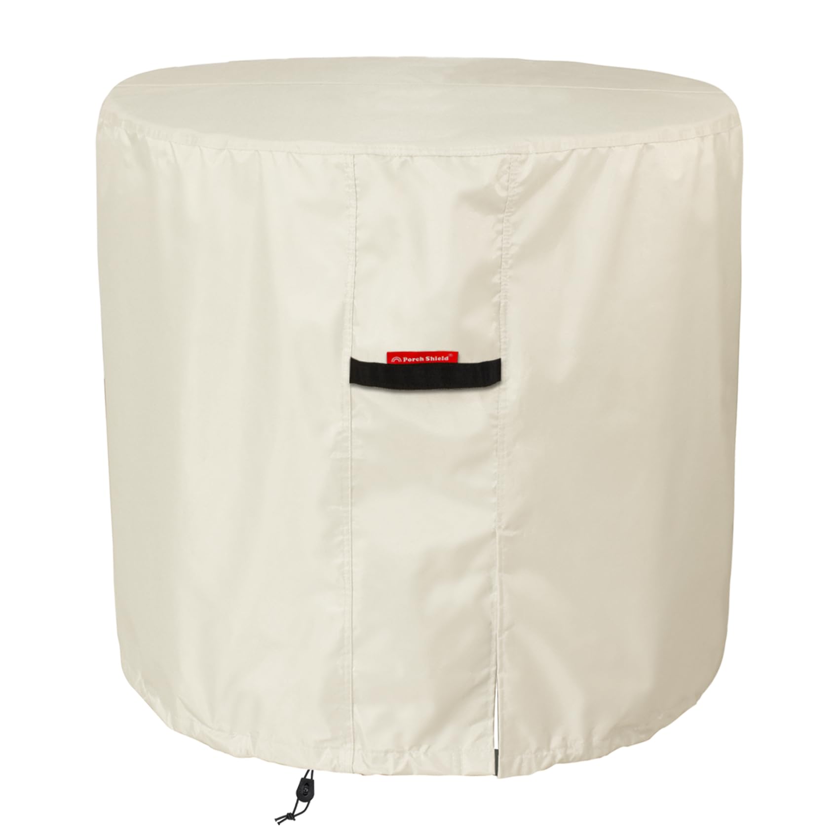 Porch Shield Waterproof AC Covers - Heavy Duty Round Air Conditioner Cover for Outside Unit Up to 34D x 30H, Tan