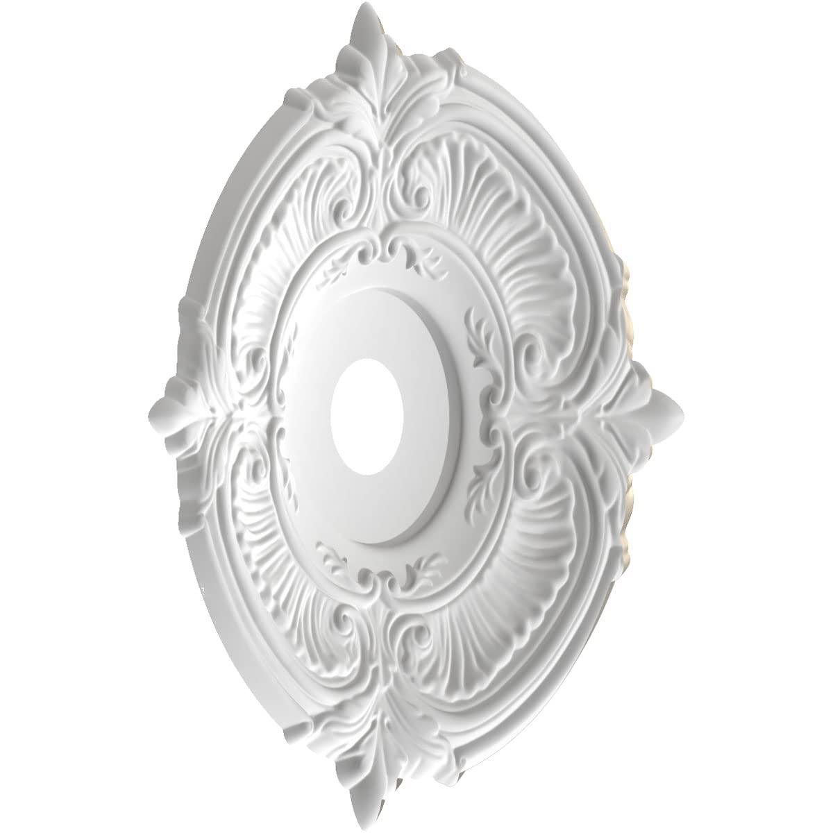 Ekena Millwork Cmp22Atcsv Attica Thermoformed Pvc Ceiling Medallion (Fits Canopies Up To 7 3/4), 22Od X 3 1/2Id X 1P, Metallic S