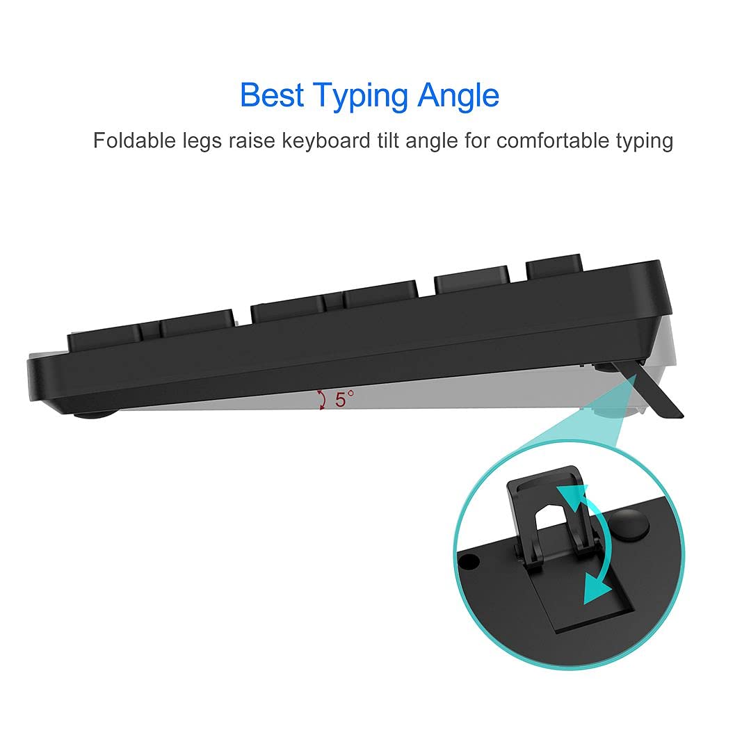 Arteck 2.4G Wireless Keyboard Ultra Slim Full Size Keyboard With Numeric Keypad And Media Hotkey For Computer/Desktop/Pc/Laptop/