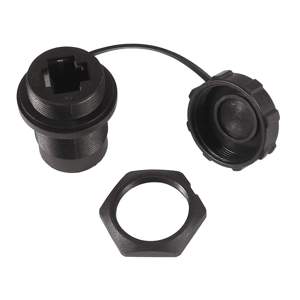 Umlife 2Pcs Ethernet Lan Cable Connector Cat5/5E/6 Rj45 8P Shielded Industrial Panel Mount Bulkhead Feed Thru Coupler With Waterproof Ip67 Dustproof Cap Outdoor Industrial Standard