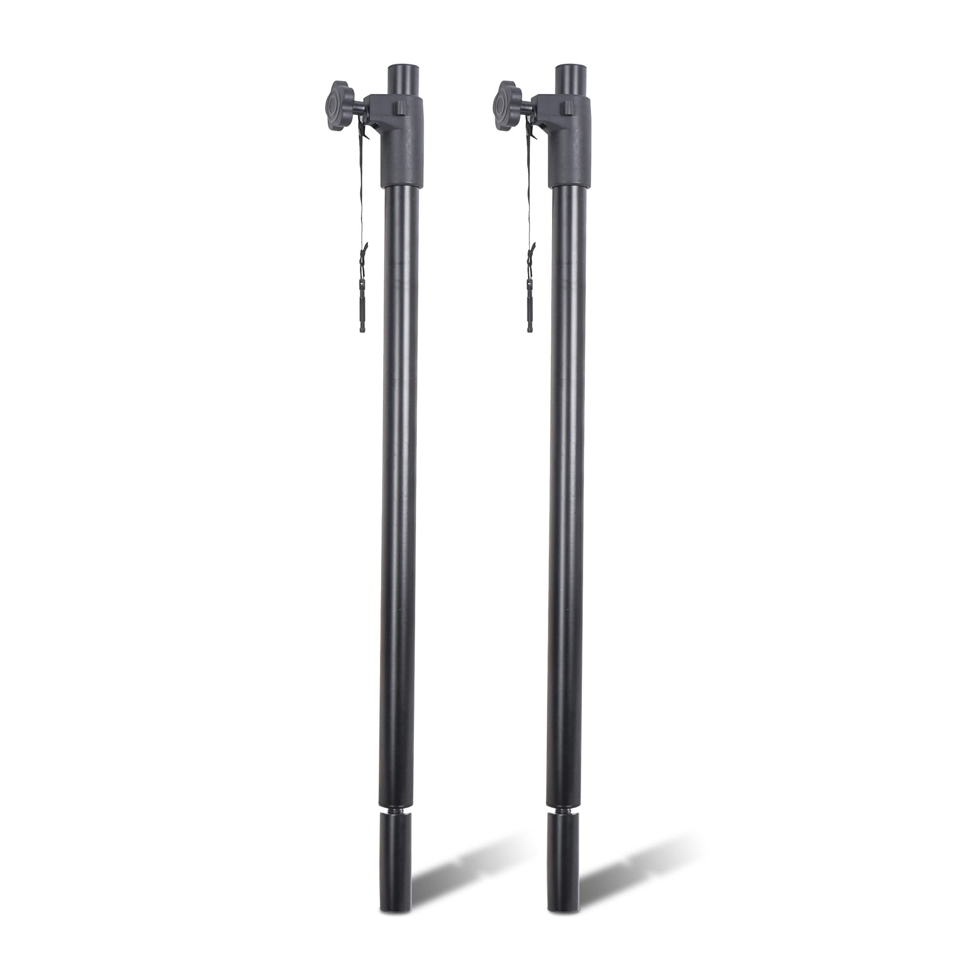 Sound Town 2-Pack Adjustable Height Subwoofer/Speaker Poles (35-54) With M20 Threaded Lower End & 35Mm Adaptor, 132 Lb Load Capa