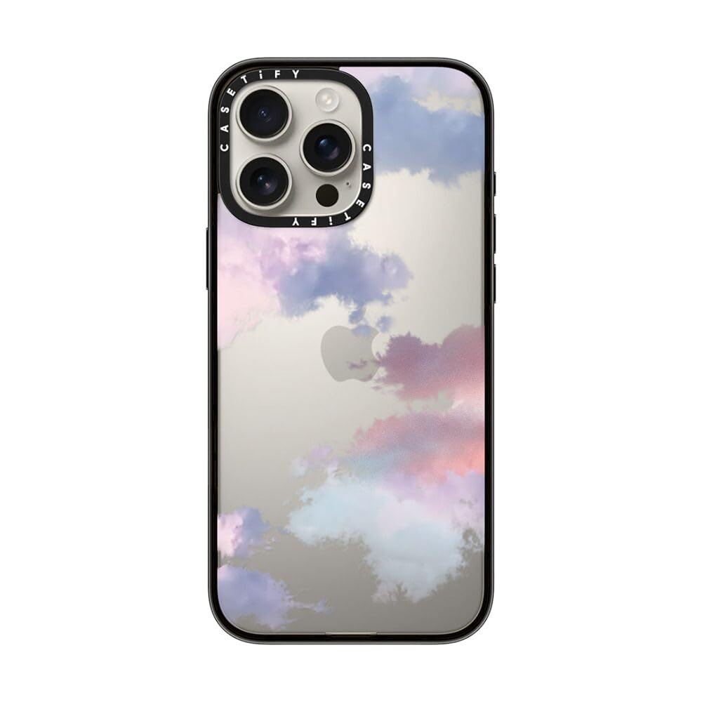 Casetify Compact Case For Iphone 16 Pro Max [Lightweight / 4 Ft. 2X Military Grade Drop Protection/Slim]   Clouds   Clear Black
