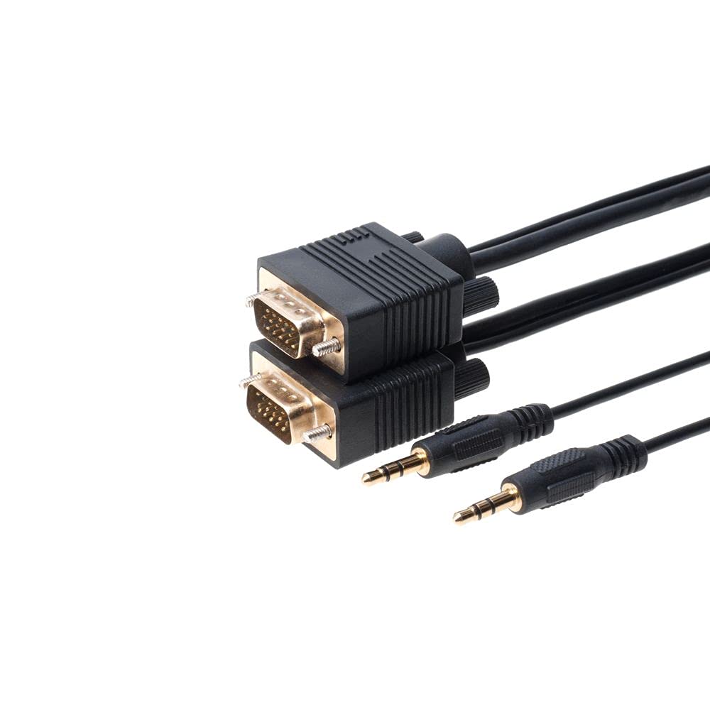 Cables Direct Online 10Ft Svga + Audio Monitor Cable   Male To Male Vga To Vga 1080P For Pc, Projector, Laptop, Tv