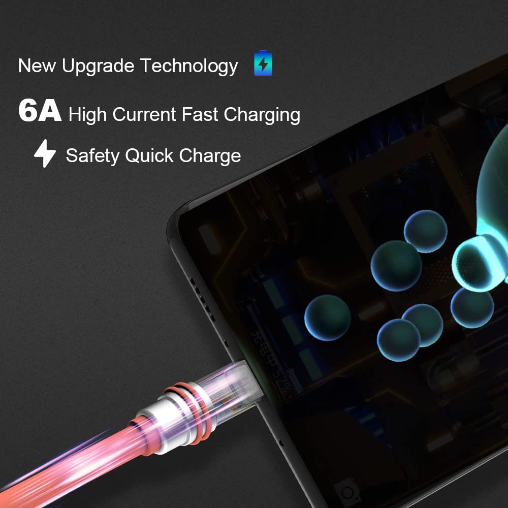 Hichain Usb C Charger Cable Orange 6.5 Ft, 100W Fast Charging Usb A To Usb C Chubby Cable Type C Cord Data Transfer For Phone Sa