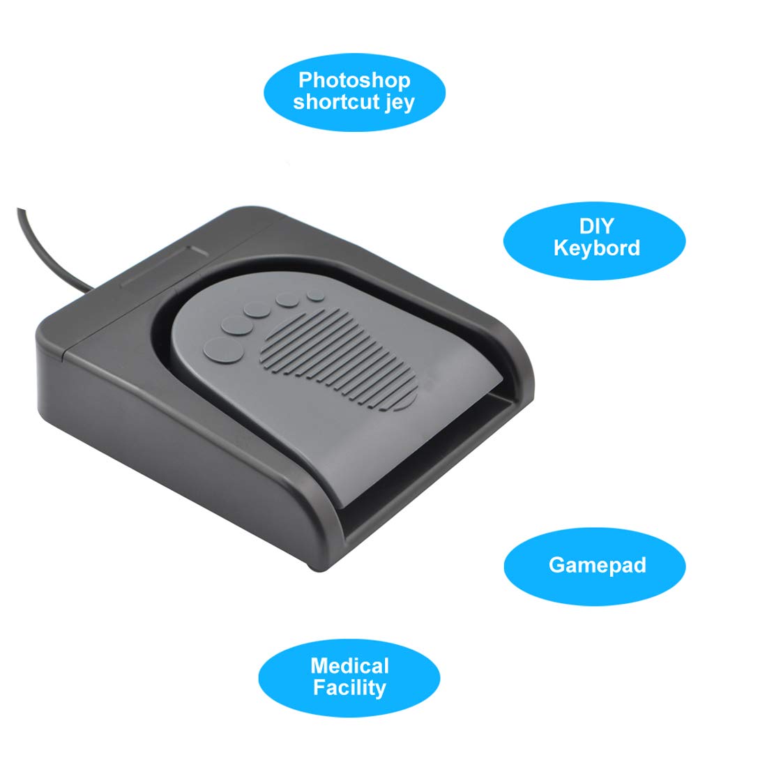 Ikkegol Upgraded Usb Single Foot Pedal Switch Control One Key Footswitch Program Customized Computer Keyboard Mouse Game Action