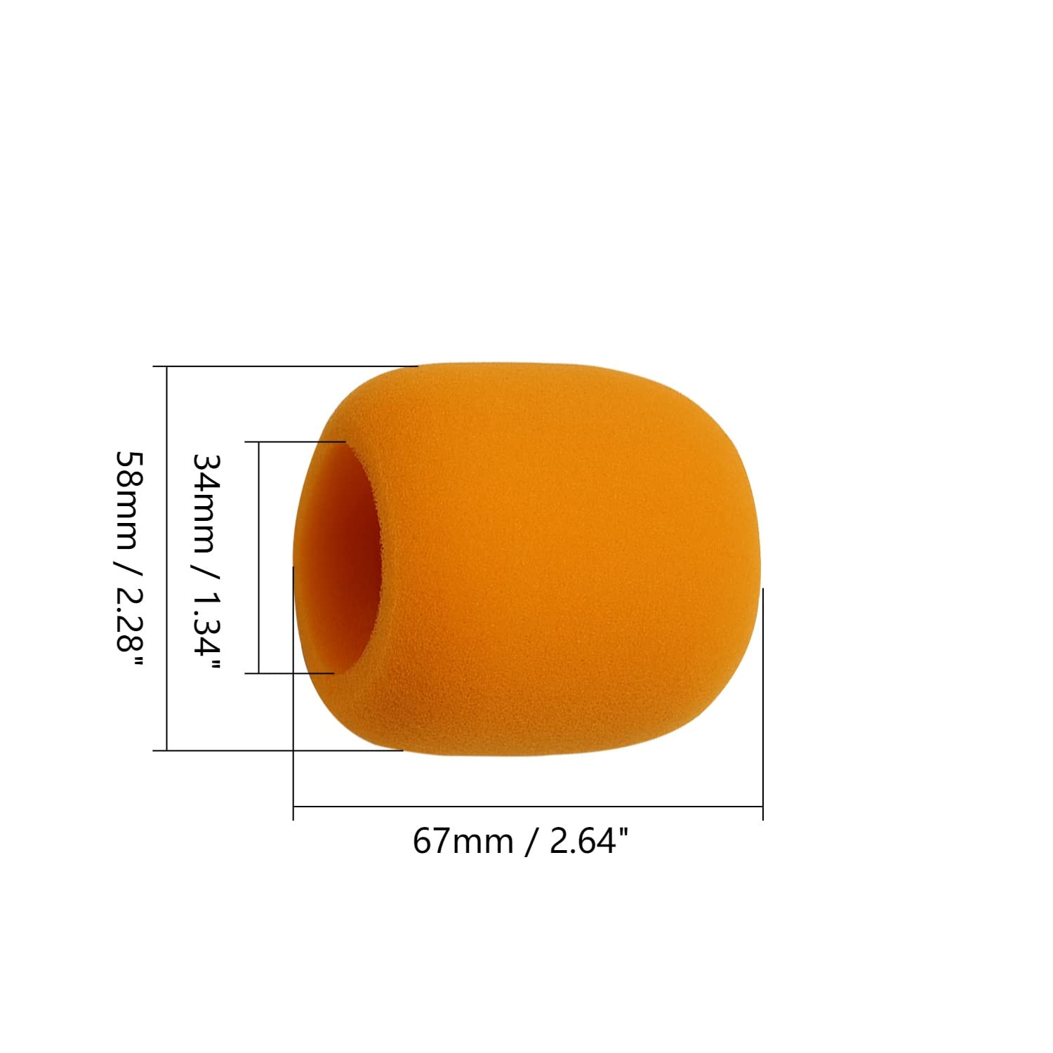 Fielect Microphone Cover Foam Mic Cover Handheld Microphone Windscreen Mic Foam Filter Cover Orange For Karaoke Dj, Ktv Broadcas