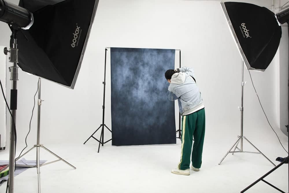 Kate Backdrop Photography 1.5X2.2M/5X7Ft Studio Classic Textured Dark Blue Figure Photography Shooting Backdrop Props Character