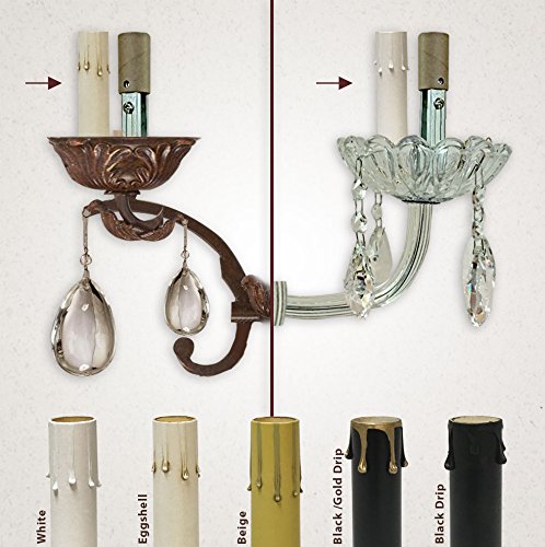 Royal Designs, Inc Scp 5005 4Bkgl 6 Royal Designs 4 Inch Candle Drip Sleeves Chandelier Socket Covers With Paper Insulation, Bla