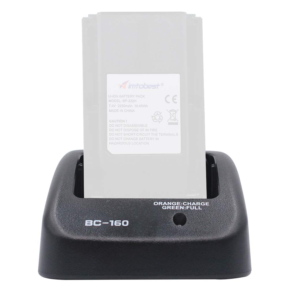 Aimtobest Bc 160 Charger Compatible For Icom Radio Ic A14 Ic F14 Ic F24 Ic F33Gs Ic F33Gt Ic F3011 Ic F4011 Ic F3161 Ic F4161 Bp 232N Bp 232H (Not Fit For Icom Ic A16 Radio)