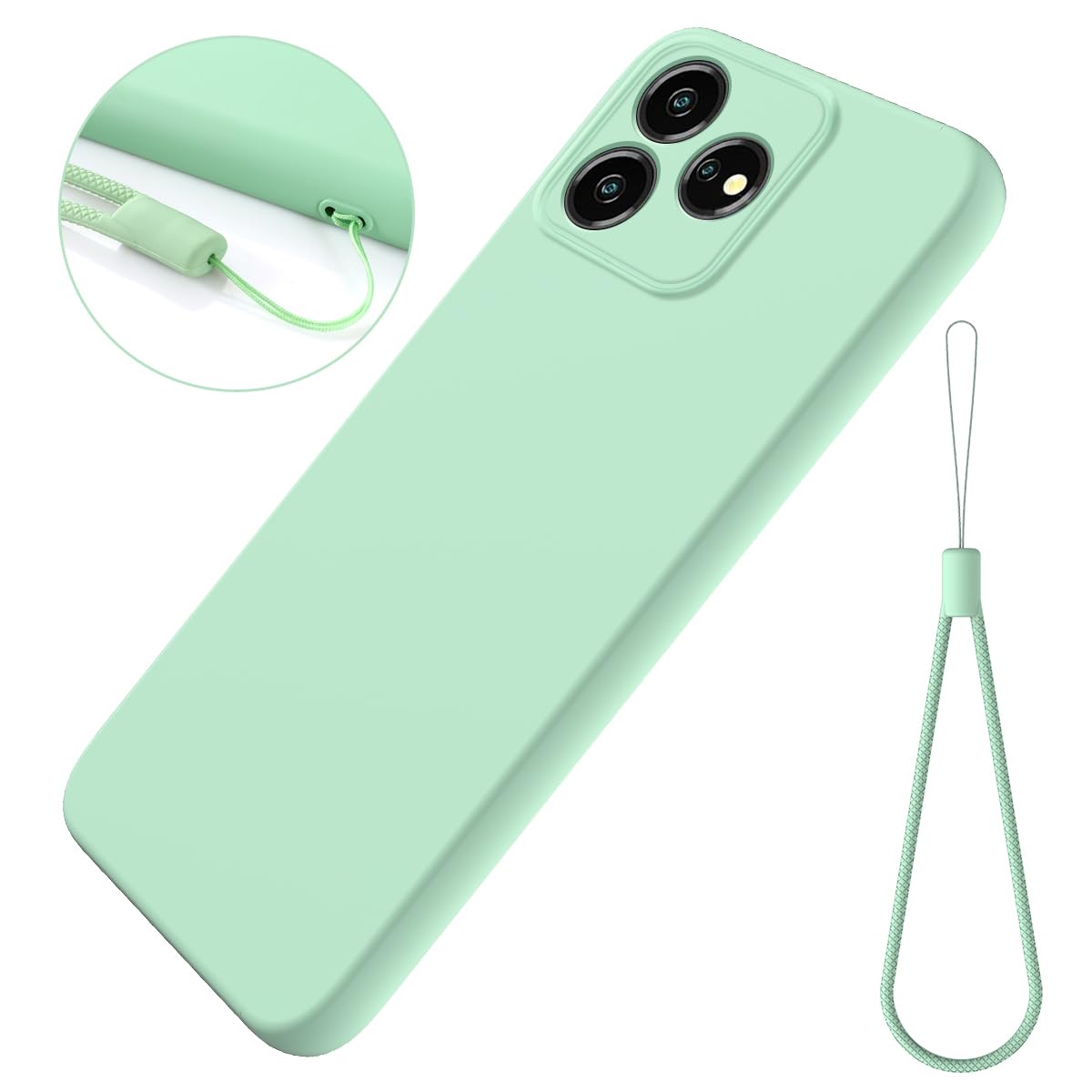 Hwpivox Case For Zte Axon 50 Lite, Silicone Protective Phone Case For Zte Axon 50 Lite With Silicone Lanyard, Slim Thin Soft Sho