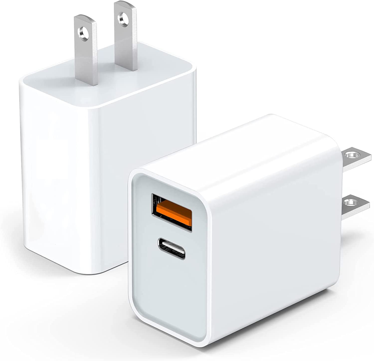 Charger Block, USB C Fast Charging Block Usbc Wall Charger Dual Port USB & Type C Multi Ports Usb Plug Outlet For iPhone Samsung