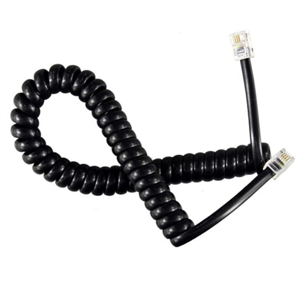 Saisn Telephone Handset Cord Landline Reciever Rj9 Coile Cable High Elastic Phone Curly Cord 10 Foot Uncoiled (1.2 Foot Coiled)