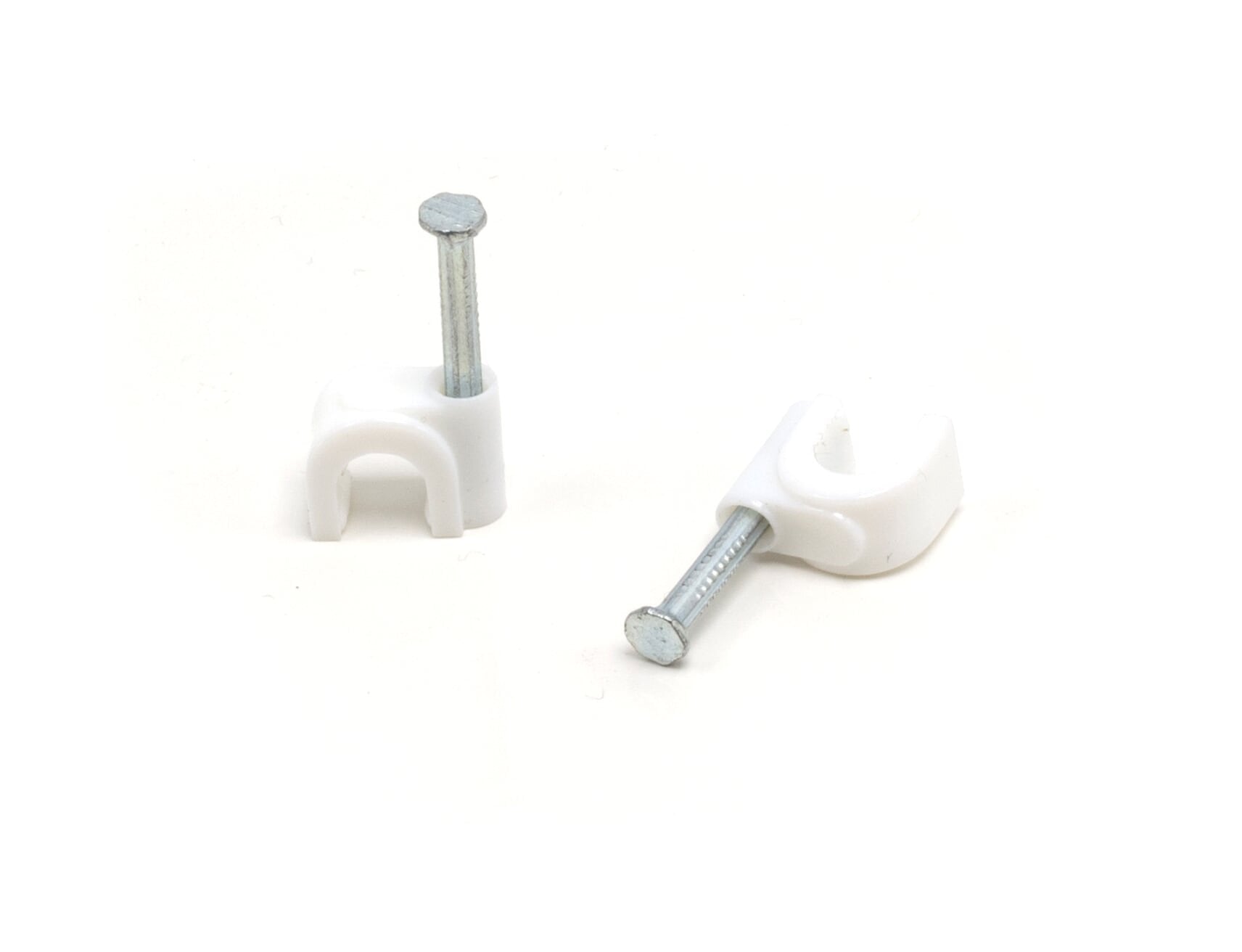 The Cimple Co   Single Coaxial Cable Clips, Cat6, Electrical Wire Cable Clip, 1/4 In (6 Mm) Nail Clip And Fastener, White (50 Pi
