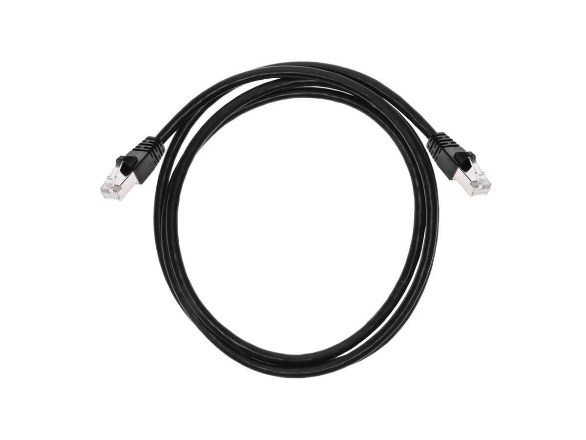 Monoprice Cat6A 5Ft Black Patch Cable Double Shielded (S/Ftp) 26Awg 10G Pure Bare Copper Snagless Rj45 Fullboot Series Ethernet