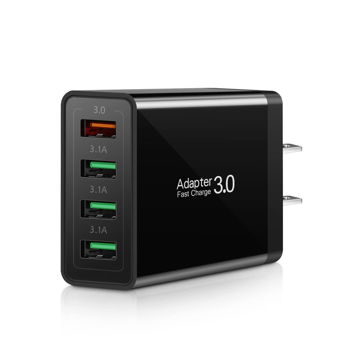 Fast Charging 30 Wall Charger, 4 Ports Usb Wall Charger, Iseekerkit 30 Usb Charger With Fast Usb Adaptive Adapter Block Compatib