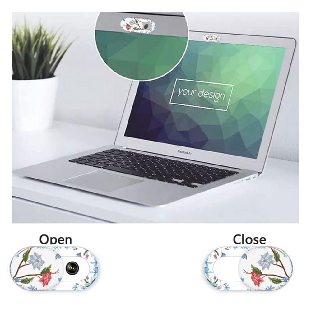 Laptop Camera Cover Slide Cute Flower 8 Pack, Webcam Cover Slide Phone Camera Cover, Ultra Thin Computer Camera Cover Slide Bloc