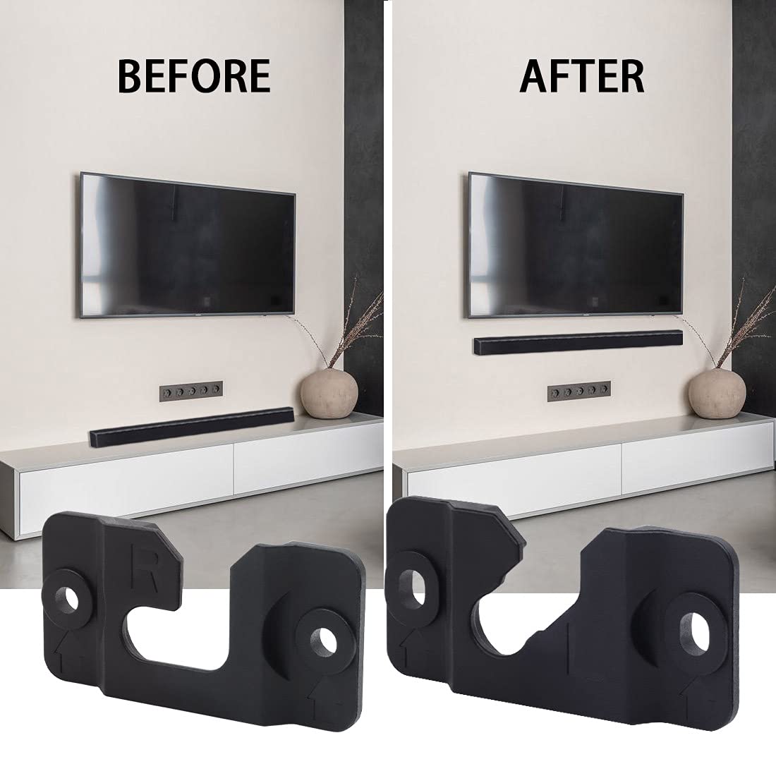 Seayoo 1 Pair Of Black Wall Mount Bracket Ah96 03064A For Samsung Soundbar Hwh750 Hw H750 Hw H450 Hw J355 Hwh751 Hw H751 Hwjm25